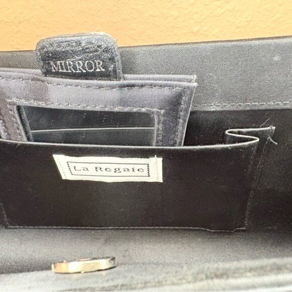 La Regale Black Evening Clutch Purse Hand Crossbody Shoulder Bag - Picture 8 of 9